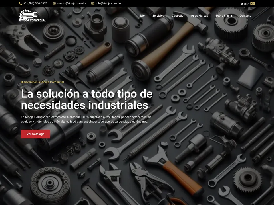 Captura de la web de Rinoja Comercial
